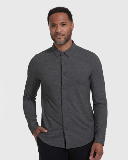 Charcoal Heather Long Sleeve Gray Do-It-All Comfort Shirt