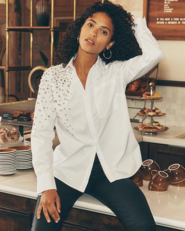 Embellished Poplin Shirt